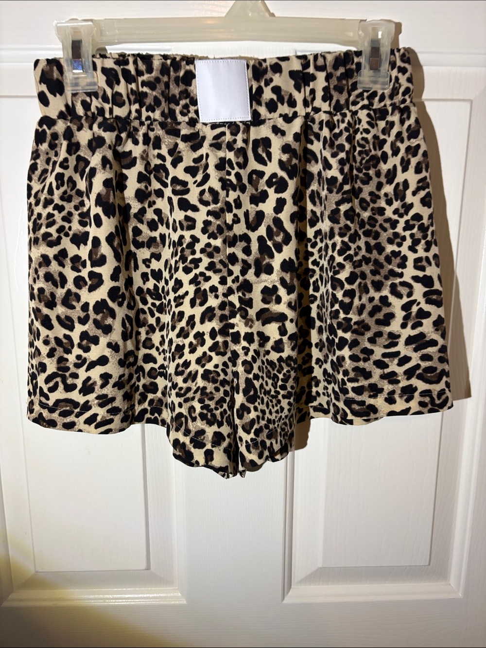 SHEIN Beige and Black Leopard Print Shorts